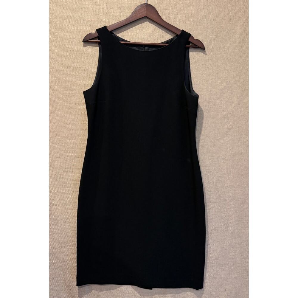 Vtg 90s Louben Minimalist Black Sheath Dress (LBD) - Made in Canada - Size 10